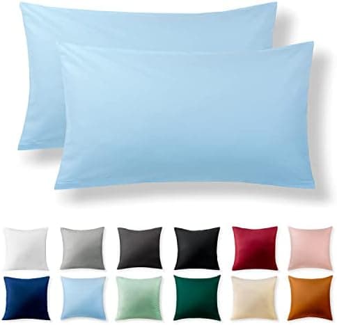 2er-Set Kissenbezüge 40 x 80 cm – Renforcé, 100% Baumwolle, superweich mit Reißverschluss, Babyrosa