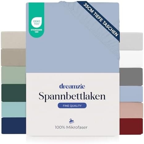Dreamzie Spannbettlaken – 100% Mikrofaser, 35 cm Tiefe Tasche