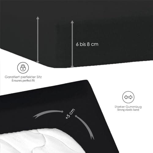 120x200 cm Jersey-Spannbettlaken – 100% Baumwolle, Weiß