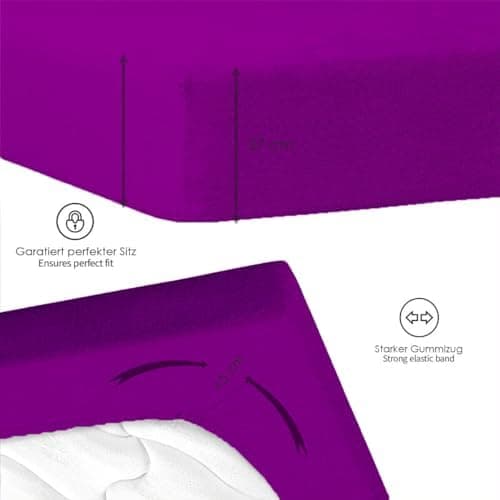 120x200 cm Jersey-Spannbettlaken – 100% Baumwolle, Weiß