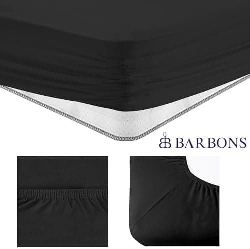 BARBONS Spannbettlaken 140x200 cm – 100% Baumwolle Jersey, für Boxspringbett & Matratzen bis 27 cm – Hellgrau