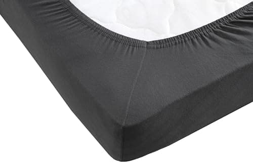 Jersey-Spannbettlaken 100% Baumwolle – 90–100×200 cm, für Matratzen bis 25 cm (Steghöhe bis 23 cm), Beige