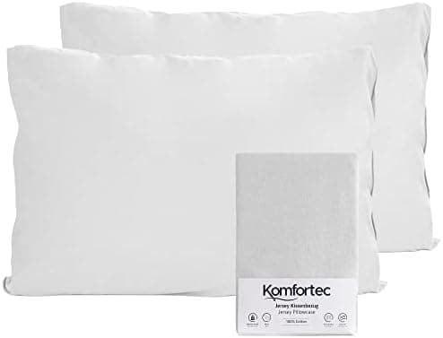 Komfortec Kissenbezüge 2er Set – 100% Baumwolle Premium Jersey (150 g/m²), superweich – OEKO‑TEX STANDARD 100