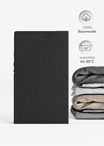 Sämann® Spannbettlaken Jersey 90x200 cm – Baumwolle, anthrazit