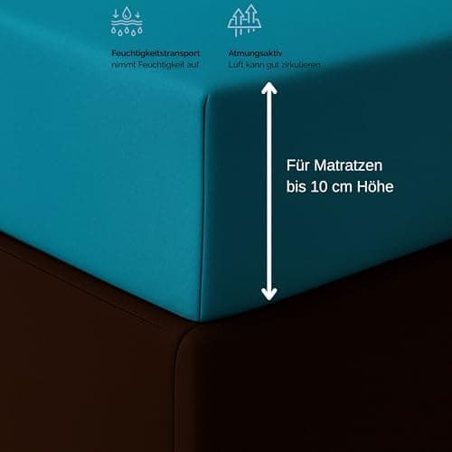 Spannbettlaken 120x200 cm – Jersey 100% Baumwolle – für Matratzen bis 25 cm Höhe