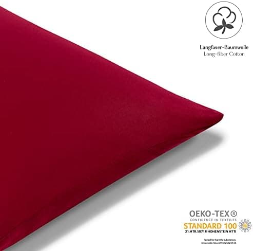 2er-Set Kissenbezüge 40 x 80 cm – Renforcé, 100% Baumwolle, superweich mit Reißverschluss, Babyrosa