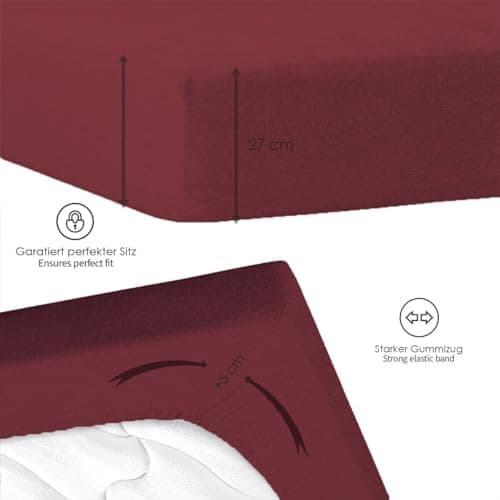 120x200 cm Jersey-Spannbettlaken – 100% Baumwolle, Weiß