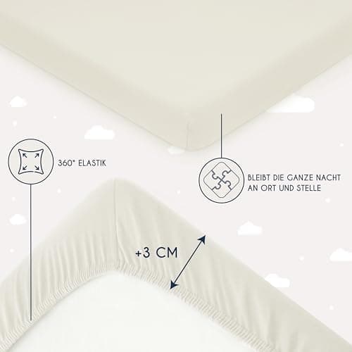 Dreamzie Spannbettlaken 90x190/200 cm – 100% Jersey‑Baumwolle, OEKO‑TEX STANDARD 100
