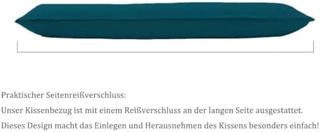 Kissenbezug 40x80 cm 2er Set – 100% Mikrofaser Beige, weich & bügelfrei mit Reißverschluss