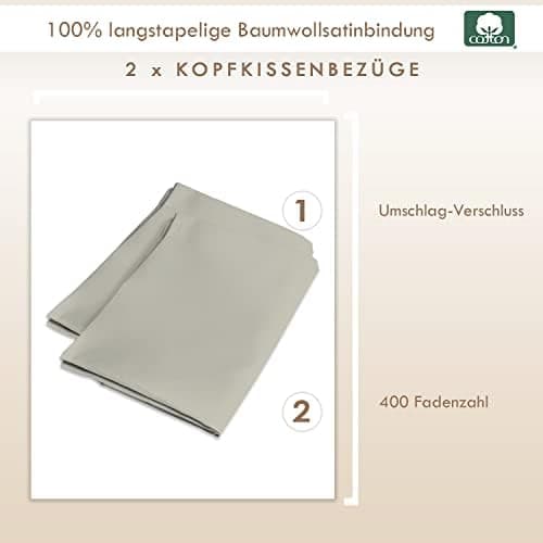 Pizuna Kissenbezüge 2er-Pack 40 x 80 cm Dunkelblau – 100% Langstapel-Baumwolle, 400 Fadenzahl