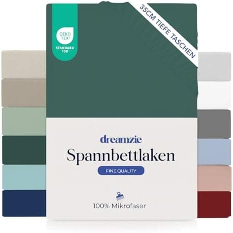 Dreamzie Spannbettlaken – 100% Mikrofaser, 35 cm Tiefe Tasche