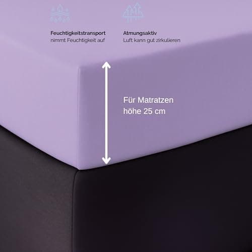 Spannbettlaken 120x200 cm – Jersey 100% Baumwolle – für Matratzen bis 25 cm Höhe