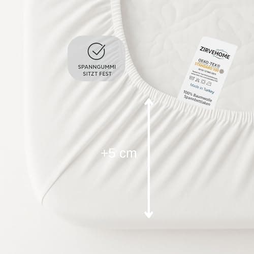 Spannbettlaken 120x200 cm – Jersey 100% Baumwolle – für Matratzen bis 25 cm Höhe