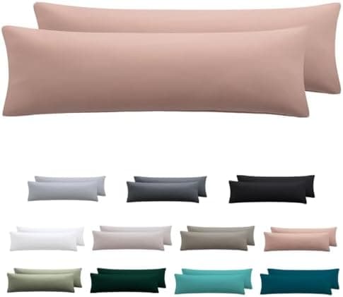 Kissenbezug 40x80 cm 2er Set – 100% Mikrofaser Beige, weich & bügelfrei mit Reißverschluss