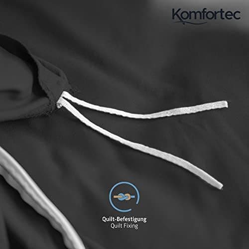 Komfortec Bettwäsche 2‑teilig (Bettbezug 155x220 + Kissenbezug 80x80) – superweiche gebürstete 100% Mikrofaser, Grau, OE