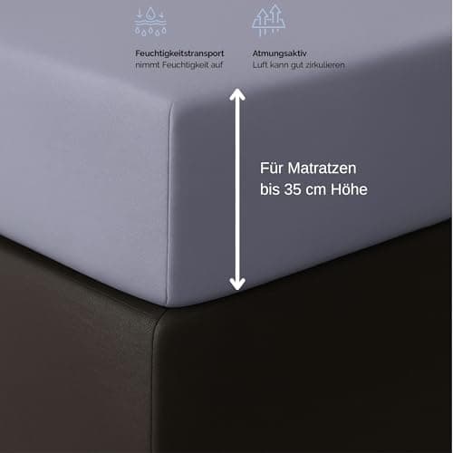 Spannbettlaken 120x200 cm – Jersey 100% Baumwolle – für Matratzen bis 25 cm Höhe