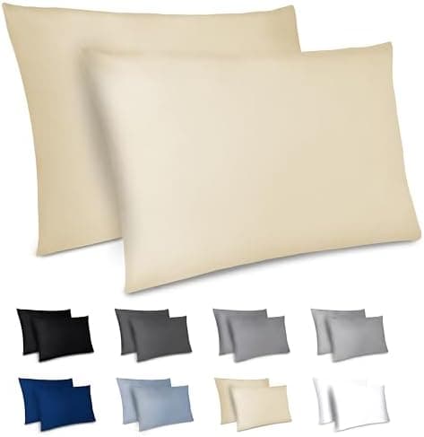 Dreamzie Kissenbezug 40x80 (2er Set) – Mikrofaser weich, OEKO-TEX STANDARD 100, Anthrazit mit Reißverschluss