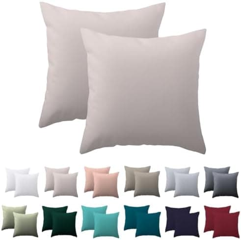 Kissenbezug 40x80 cm 2er Set – 100% Mikrofaser Beige, weich & bügelfrei mit Reißverschluss