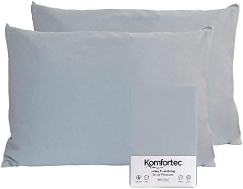 Komfortec Kissenbezüge 2er Set – 100% Baumwolle Premium Jersey (150 g/m²), superweich – OEKO‑TEX STANDARD 100