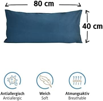 Komfortec Kissenbezüge 2er Set – 100% Baumwolle Premium Jersey (150 g/m²), superweich – OEKO‑TEX STANDARD 100