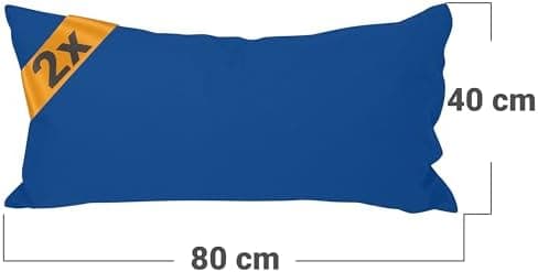 Doppelpack Baumwoll-Kissenbezüge 40 x 15 cm – Navyblau, schlichtes modernes Design