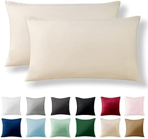 2er-Set Kissenbezüge 40 x 80 cm – Renforcé, 100% Baumwolle, superweich mit Reißverschluss, Babyrosa