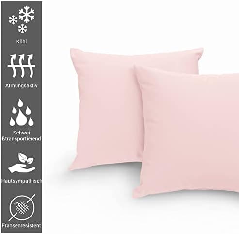 Pizuna Kissenbezüge 2er-Pack 40 x 80 cm Dunkelblau – 100% Langstapel-Baumwolle, 400 Fadenzahl