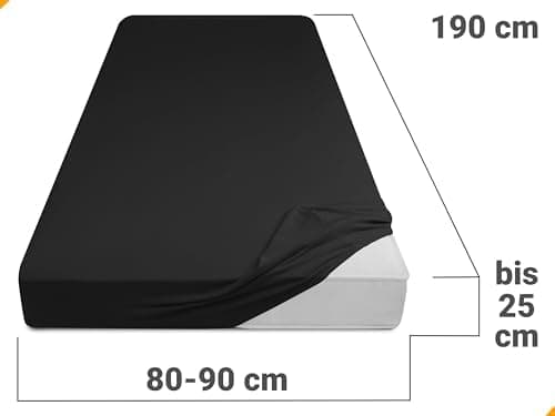 Jersey-Spannbetttuch – 100% Baumwolle, 180–200 x 200 cm