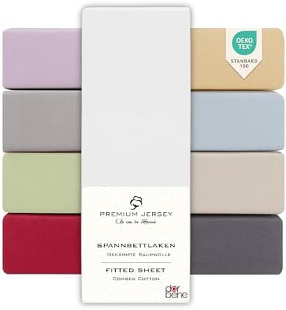 Spannbettlaken 90x200 – Jersey 100% gekämmte Baumwolle, passend für Matratzen bis 30 cm