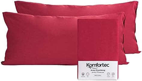 Komfortec Kissenbezüge 2er Set – 100% Baumwolle Premium Jersey (150 g/m²), superweich – OEKO‑TEX STANDARD 100