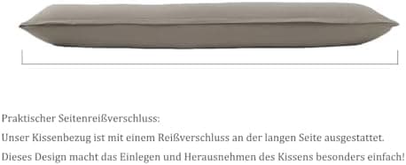Kissenbezug 40x80 cm 2er Set – 100% Mikrofaser Beige, weich & bügelfrei mit Reißverschluss