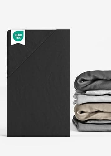 Sämann® Spannbettlaken Jersey 90x200 cm – Baumwolle, anthrazit