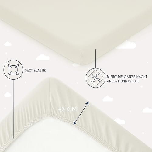 Dreamzie Spannbettlaken 90x190/200 cm – 100% Jersey‑Baumwolle, OEKO‑TEX STANDARD 100