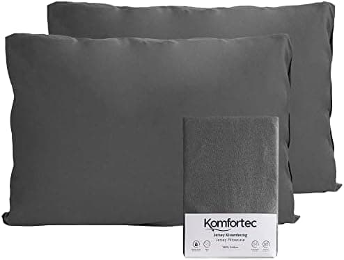 Komfortec Kissenbezüge 2er Set – 100% Baumwolle Premium Jersey (150 g/m²), superweich – OEKO‑TEX STANDARD 100