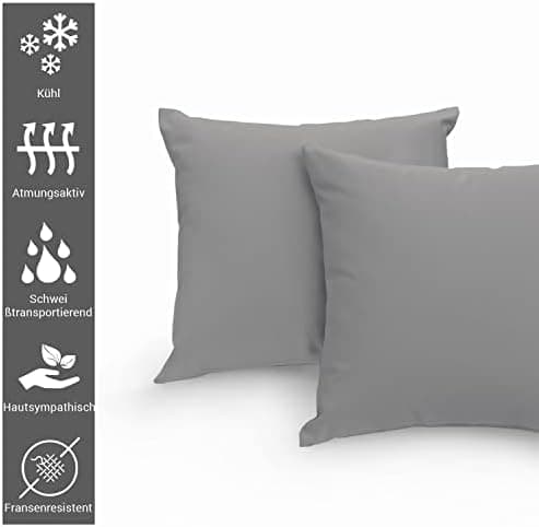 Pizuna Kissenbezüge 2er-Pack 40 x 80 cm Dunkelblau – 100% Langstapel-Baumwolle, 400 Fadenzahl