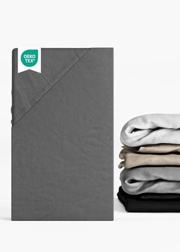 Sämann® Spannbettlaken Jersey 90x200 cm – Baumwolle, anthrazit