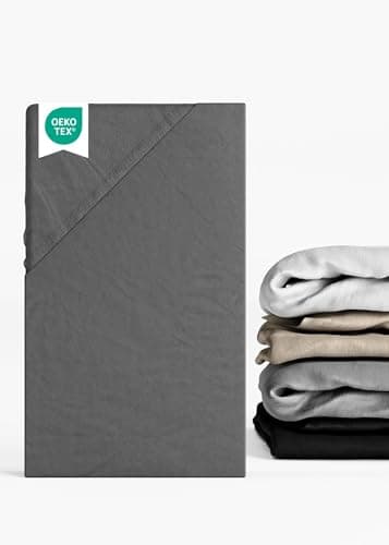Sämann® Spannbettlaken Jersey 90x200 cm – Baumwolle, anthrazit