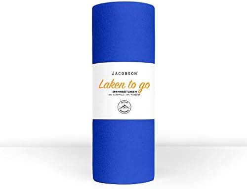 Jacobson Jersey-Spannbettlaken – 50% Baumwolle/50% Polyester, elastisch & hautsympathisch – 180–200 x 200 cm, 1er Set, N