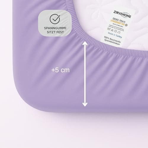 Spannbettlaken 120x200 cm – Jersey 100% Baumwolle – für Matratzen bis 25 cm Höhe