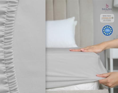 BEAUTEX Spannbetttuch aus Baumwolle – Premium Jersey 160 g/m², OEKO‑TEX STANDARD 100