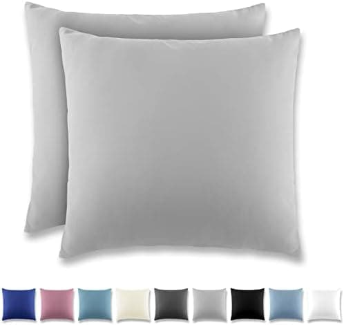 REDKEY Kissenbezug 40x80 cm 2er Set – gebürstetes Mikrofaser, Reißverschluss, waschbar bis 40°C – Anthrazit