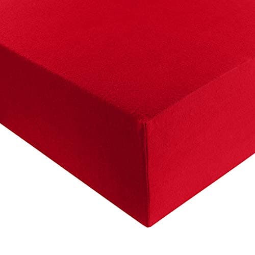 Heim24h Spannbettlaken 120x200 cm (bis 30 cm) – 100% Baumwolle Jersey, Schwarz