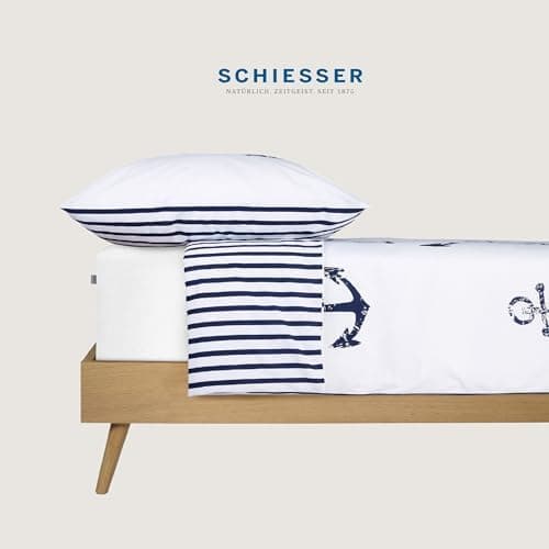 Schiesser Spannbettlaken Jessi – 100% gekämmte Baumwolle aus nachhaltiger Produktion | 180–190×200 cm, Matratzenhöhe bis
