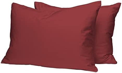 Pizuna Kissenbezüge 2er-Pack 40 x 80 cm Dunkelblau – 100% Langstapel-Baumwolle, 400 Fadenzahl