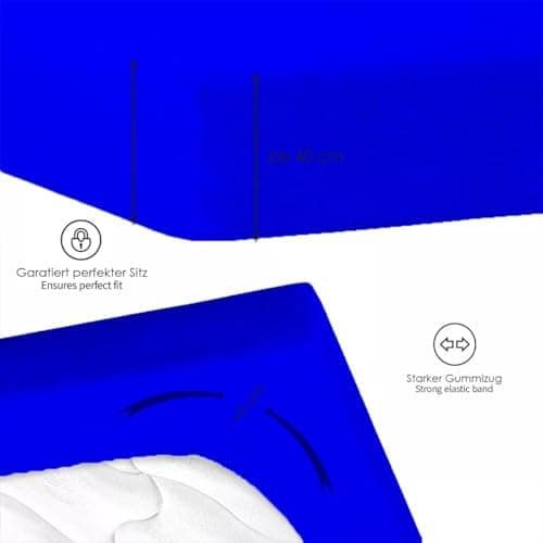 120x200 cm Jersey-Spannbettlaken – 100% Baumwolle, Weiß