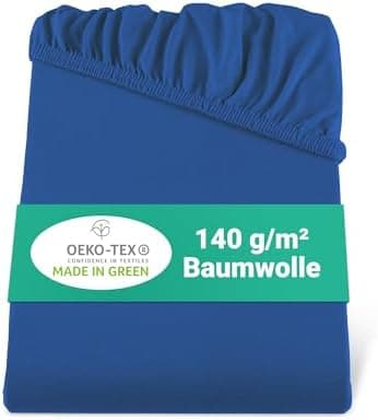 BaSaTex Bio-Jersey Spannbettlaken 120x200 cm – 100% Bio-Baumwolle, GOTS-zertifiziert – Taupe