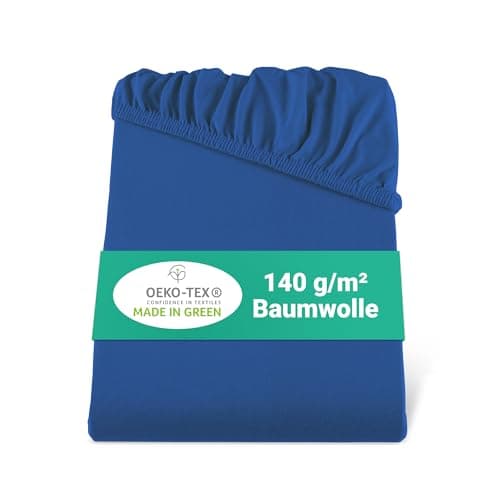 BaSaTex Bio-Jersey Spannbettlaken 120x200 cm – 100% Bio-Baumwolle, GOTS-zertifiziert – Taupe