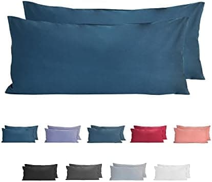 Komfortec Kissenbezüge 2er Set – 100% Baumwolle Premium Jersey (150 g/m²), superweich – OEKO‑TEX STANDARD 100