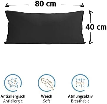 Komfortec Kissenbezüge 2er Set – 100% Baumwolle Premium Jersey (150 g/m²), superweich – OEKO‑TEX STANDARD 100