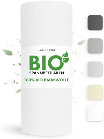 Jacobson Spannbettlaken 180×200 cm – GOTS‑zertifizierte Bio‑Baumwolle